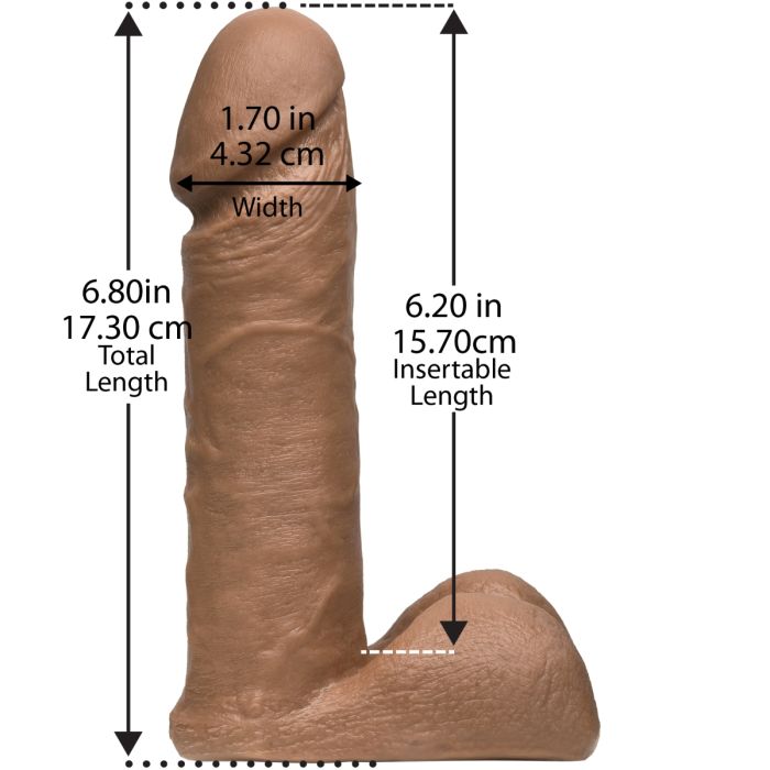 Vac U Lock Ultraskyn Realistic Dildo Brown 6"