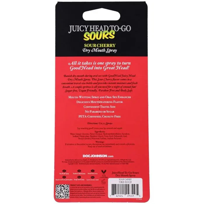 Goodhead Juicy Head Dry Mouth Spray to Go Sour Cherry 0.3 oz rear packaging