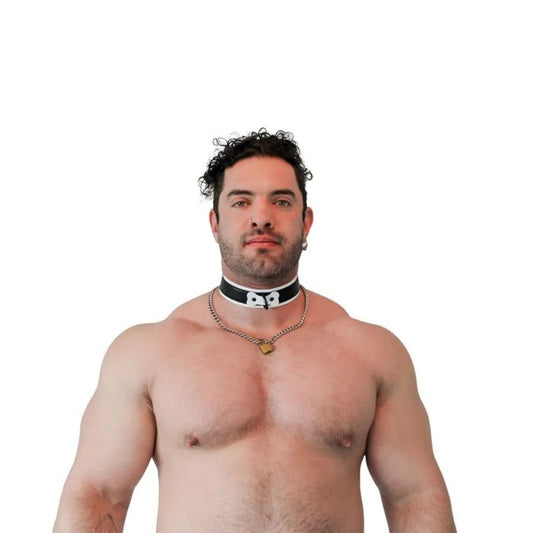 Brutus Vegan Puppy Collar Black White