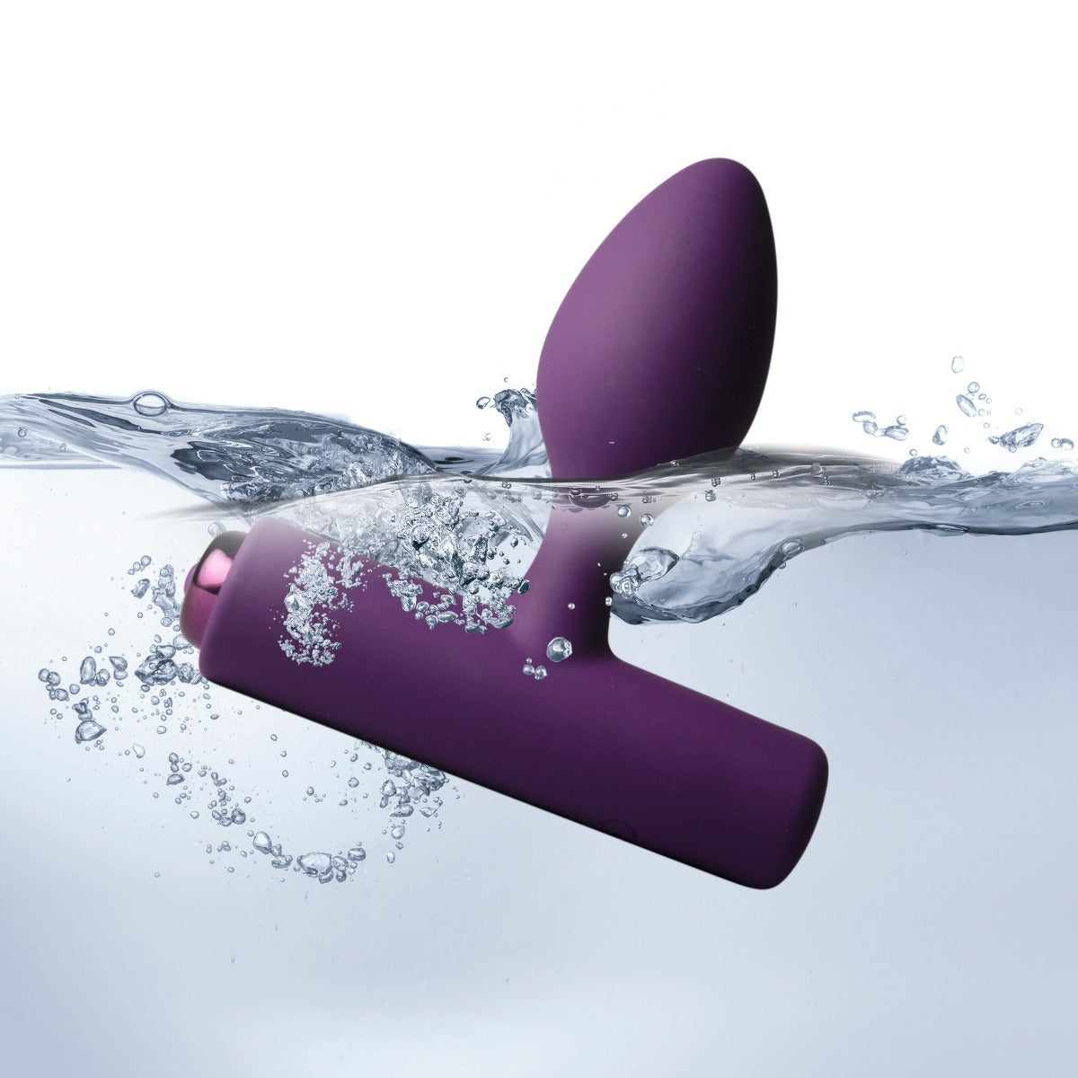 Rocks Off Solaris Rechargeable Plug Purple submerged in water