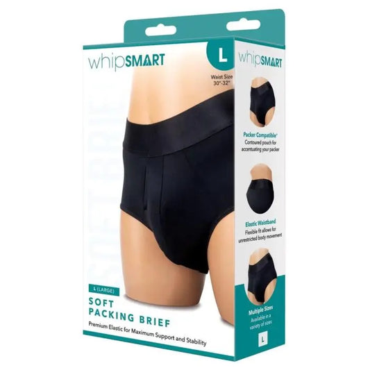 Whipsmart Soft Packing Brief black packer-compatible brief box front