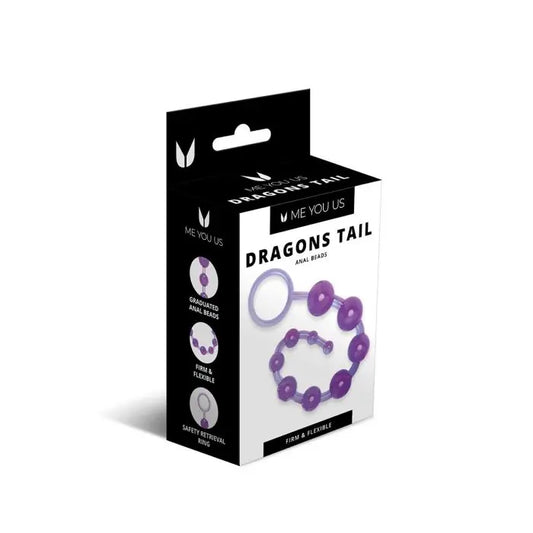 Me You Us Dragonz Tail Anal Beads Violet front and side packaging