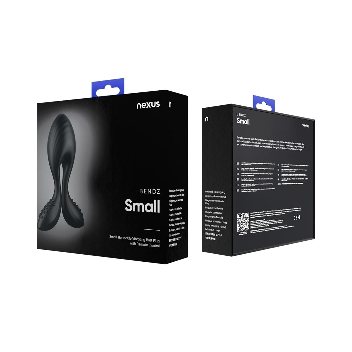 Bendz Bendable Vibrating Plug With Remote Small packaging front and back