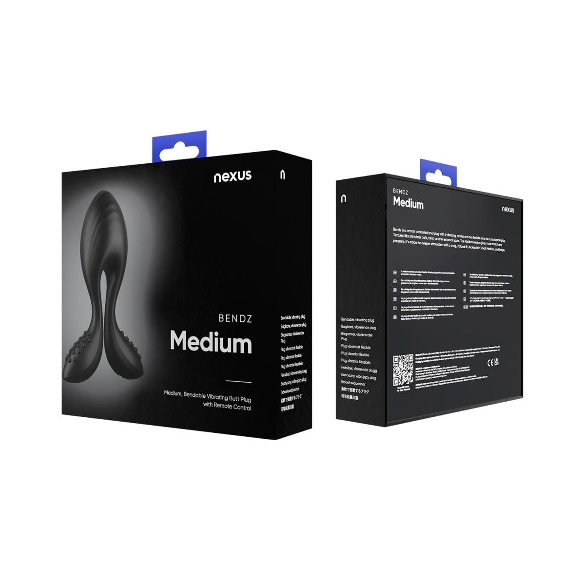 Nexus Bendz Bendable Vibrating Plug Medium packaging front and rear