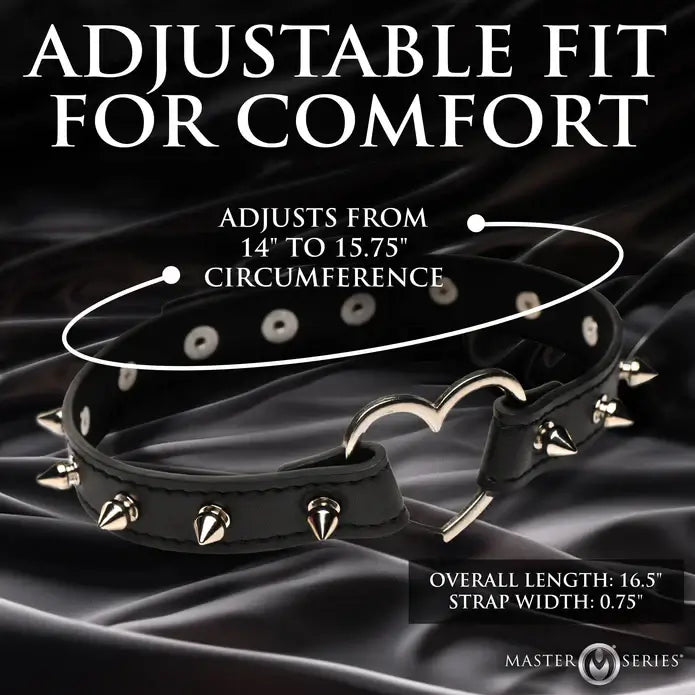 Master Series Spiked Heart Choker Collar