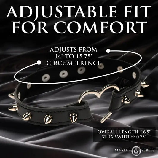 Master Series Spiked Heart Choker Collar