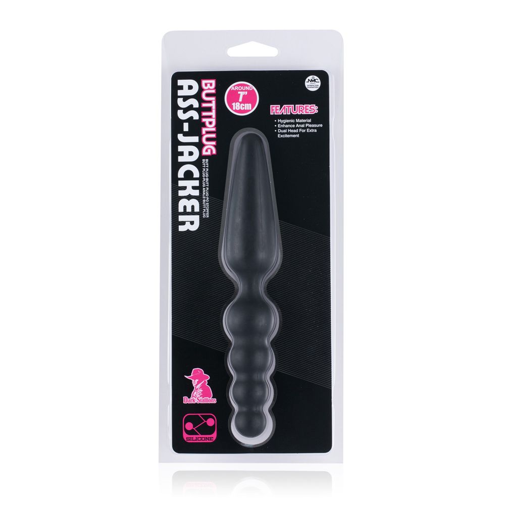 Dark Stallions Silicone Butt Plug Black 4in (8099771416815)