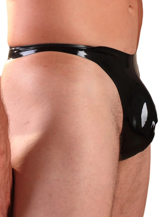 Latex Pouch Thong Black (8206914781423)