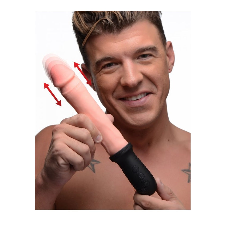 Master Series 8x Auto Pounder Vibrating and Thrusting Dildo with Handle (8221873111279)