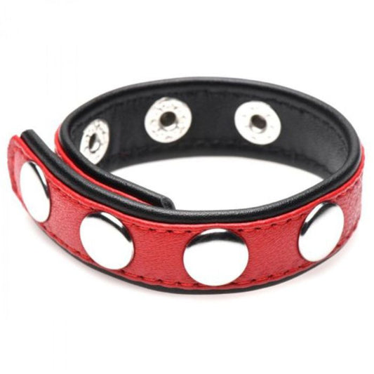 Speed Snap Leather Cock Strap Red (8099812770031)