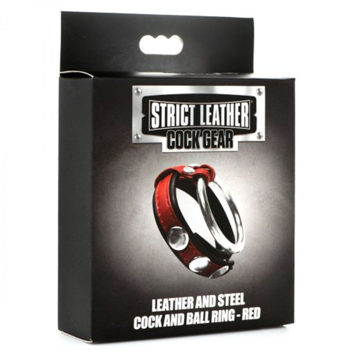 Strict Leather Cock Gear Leather and Steel Cock and Ball Ring Red (8251354874095)