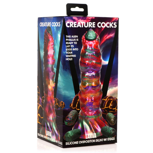 Creature Cocks Larva Ovipositor Silicone Dildo with Eggs (8274268618991)