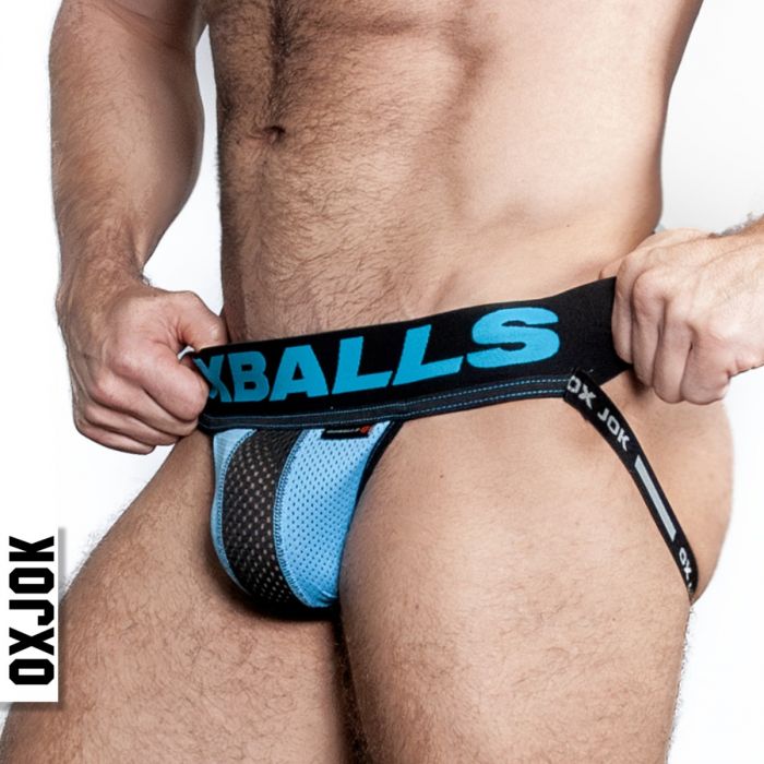 Oxballs Airmesh Upthrust Slider-Strap Jock Strap Sky Blue
