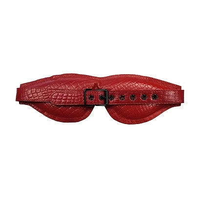 Rouge Leather Padded Blindfold Burgundy back