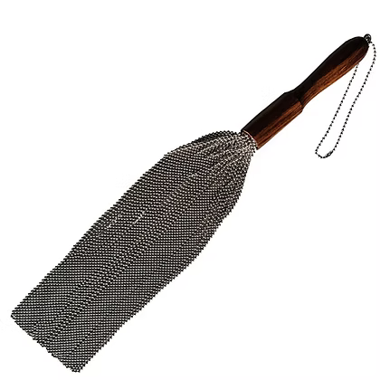 Rouge Beaded Metal Flogger full length view