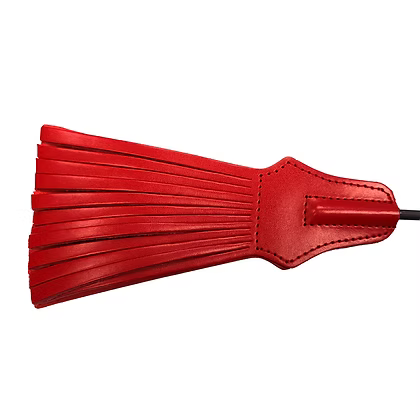 Rouge Leather Tasselled Riding Crop