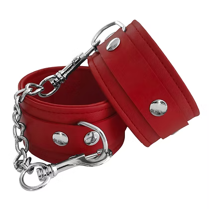 Rouge Fetish Play Ankle Cuffs Vegan Red