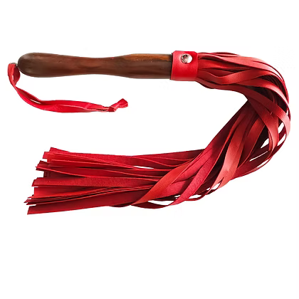 Rouge Vegan Fetish Play Wooden Handle Flogger Black or Red