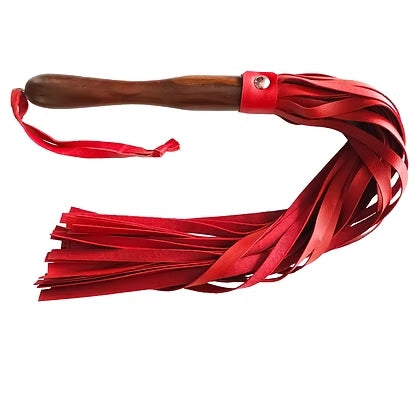 Rouge Vegan Fetish Play Wooden Handle Flogger Black or Red