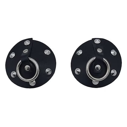 Rouge Leather Studded Nipple Covers