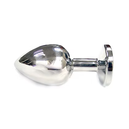 Rouge Stainless Steel Butt Plug Pink Crystal Large side view
