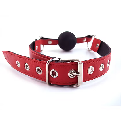 Rouge Classic Leather Ball Gag Red rear view