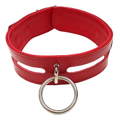 Rouge Leather Fashion Bondage Collar Black or Red