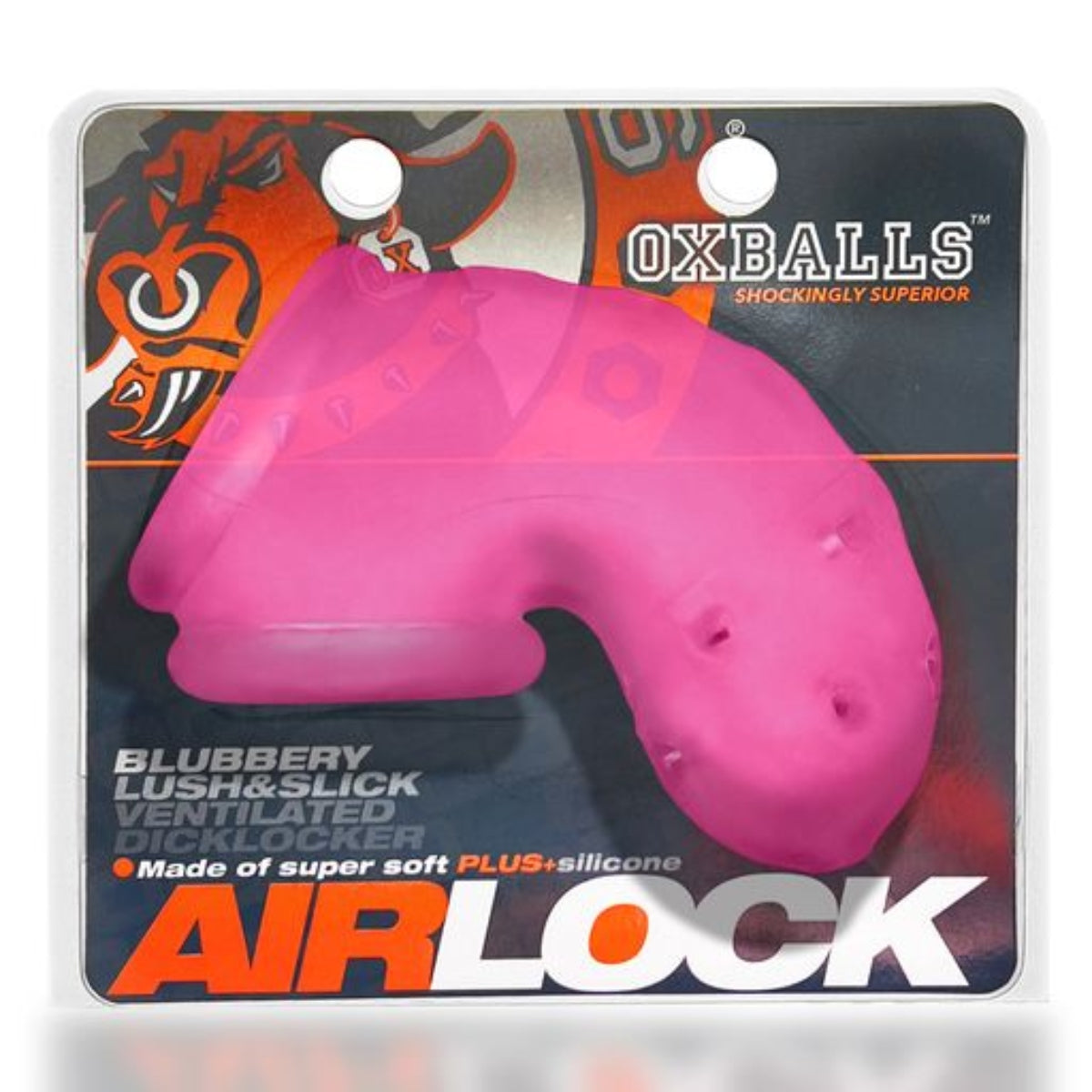 Oxballs Airlock Air-Lite Vented Chastity Cock Cage Pink Ice (8133012193519)
