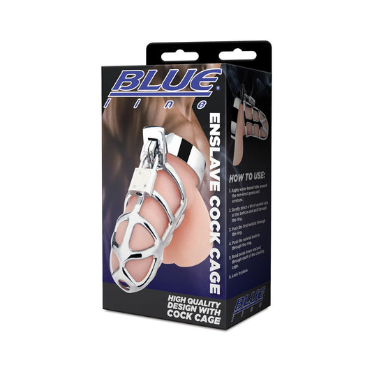 Blue Line Enslave Cock Cage (8253090922735)