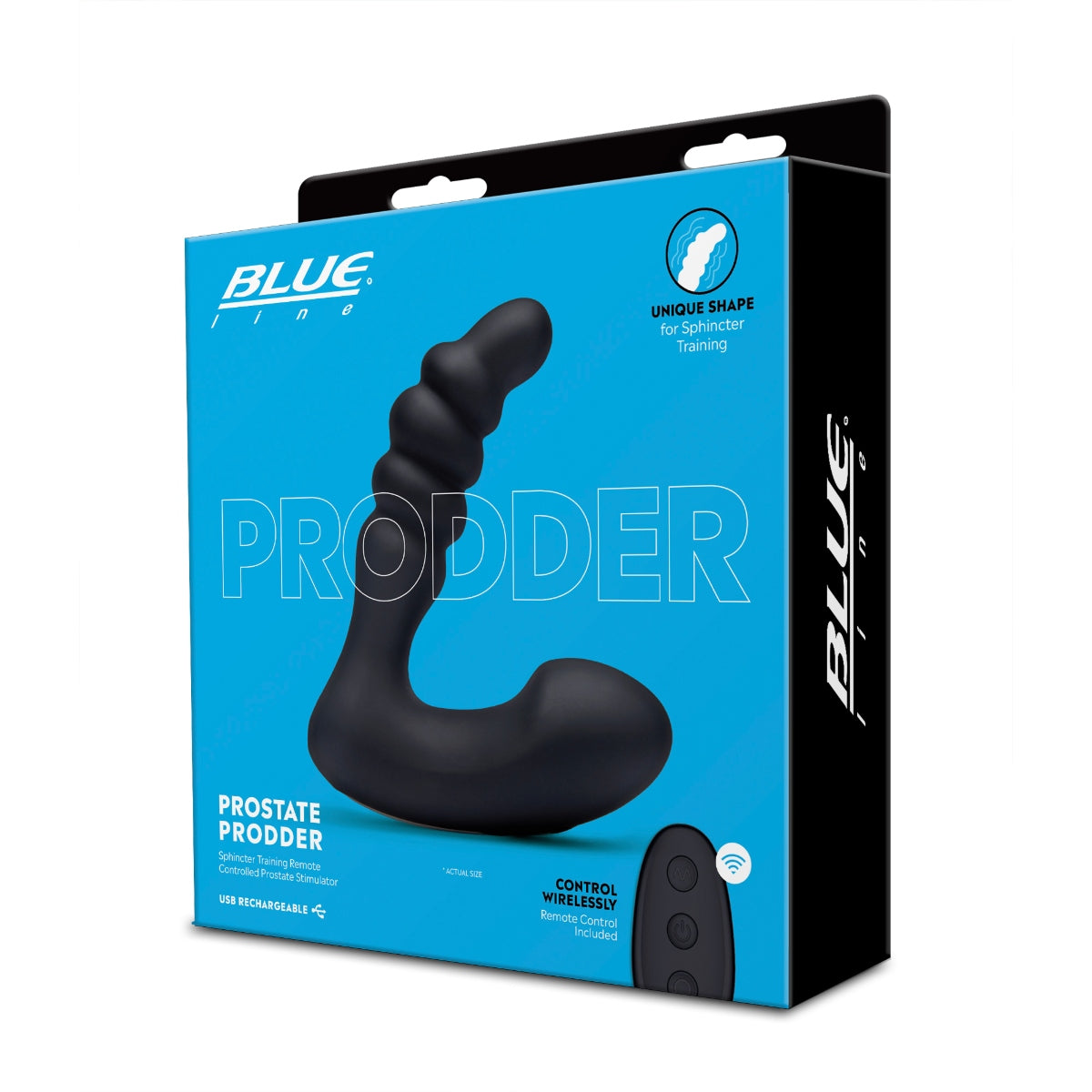 Blue Line Prodder Sphincter Training Remote Controlled Prostate Stimulator Butt Plug (8253291692271)