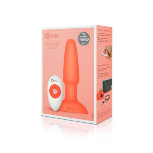 b-Vibe Rimming Plug 2 Vibrating Butt Plug Orange
