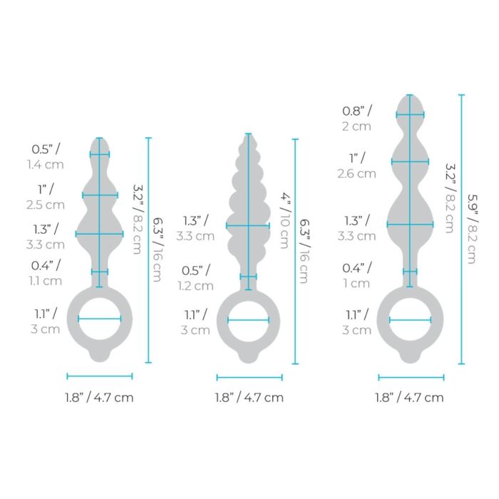 b-Vibe Beaded Butties Bundle Butt Plug Set