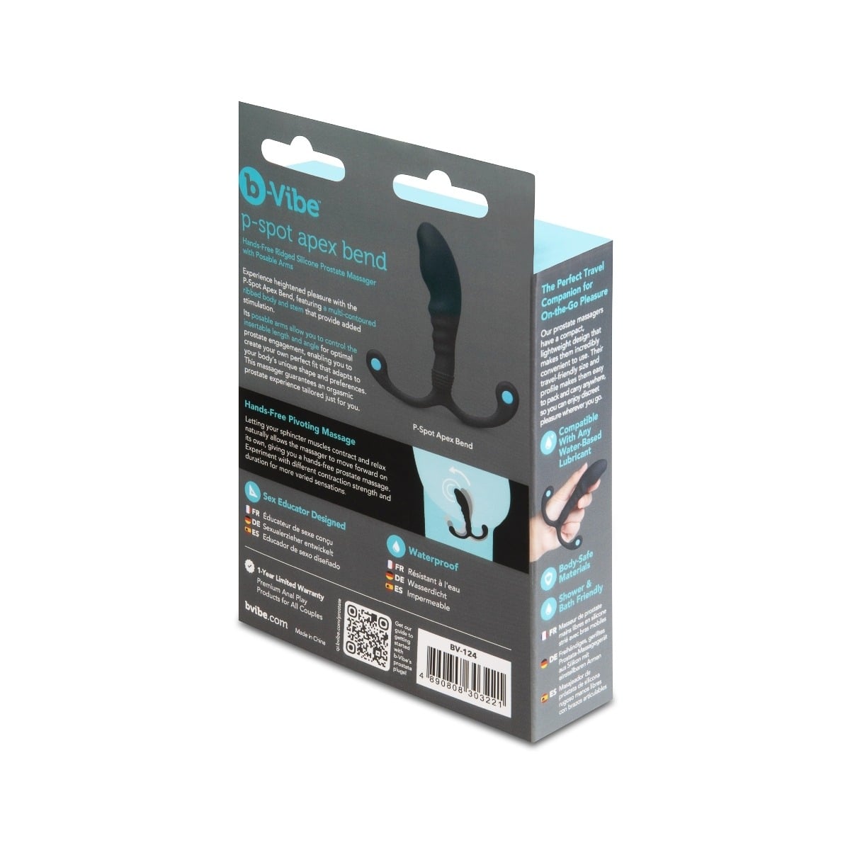 b-Vibe p-spot apex bend packaging rear and side