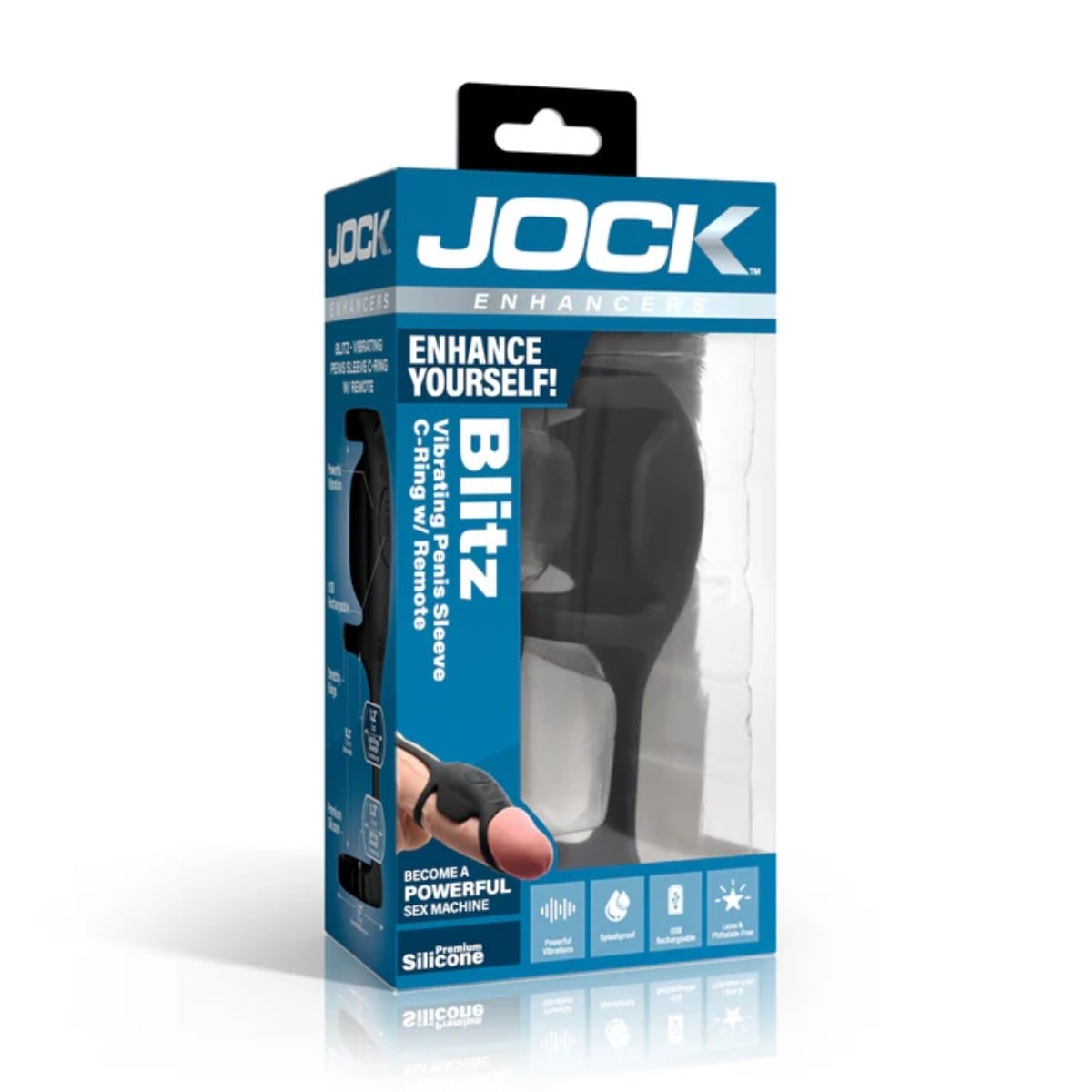 JOCK Blitz Vibrating Penis Sleeve C-Ring w/ Remote