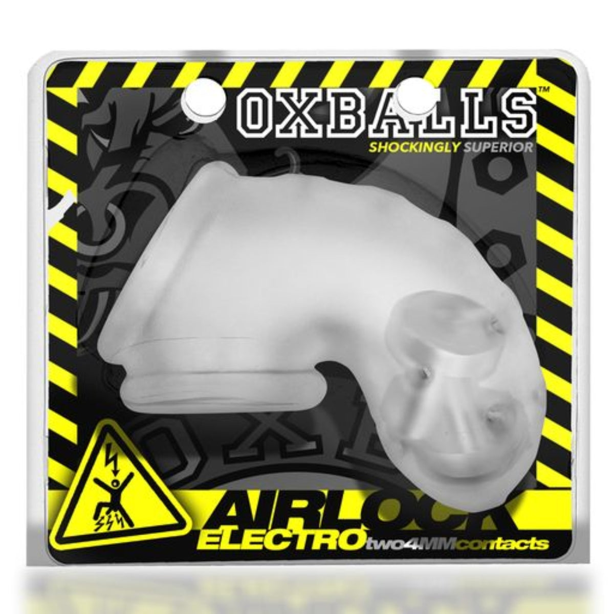 Oxballs Airlock Electro Air-Lite Vented Chastity Cock Cage Clear Ice (8133024252143)