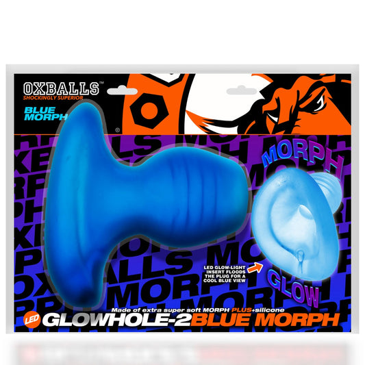 Glowhole Hollow Plug with LED insert Blue Morph (8070747324655)