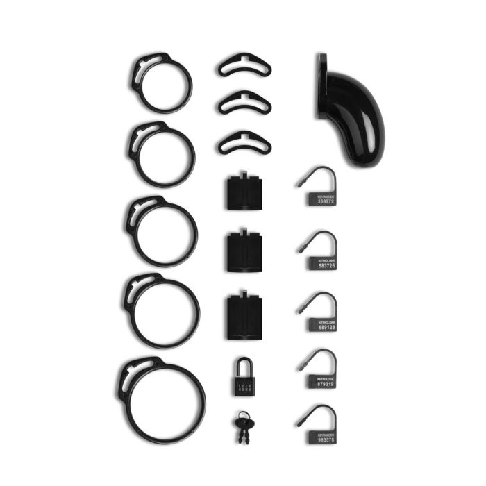 Blue Line Lockdown Chastity Cage Black Medium (8132895736047)
