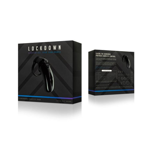 Blue Line Lockdown Chastity Cage Black Large (8132899569903)