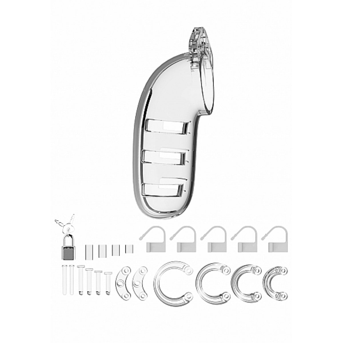 Man Cage Model 06 Chastity Cock Cage Transparent 5.5 inches (8132995547375)