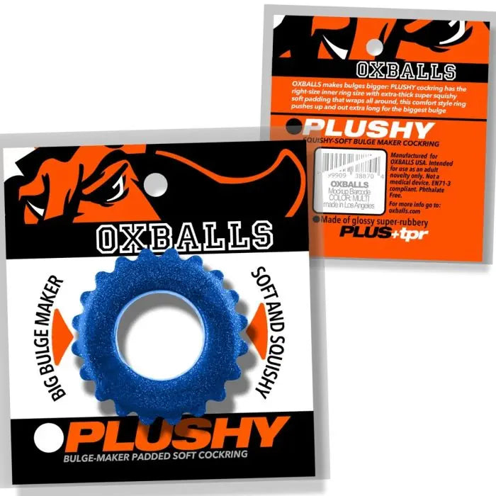Oxballs PLUSHY Cock Ring Blue Fire