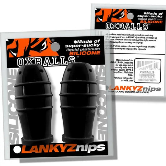 Oxballs LANKYZ Nipple Suckers Black Silicone packaging