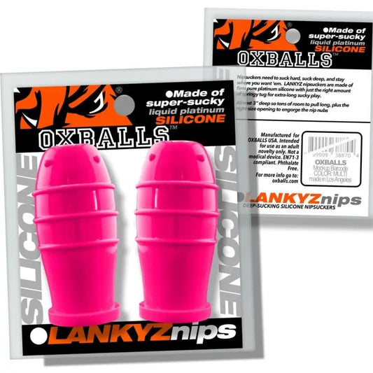 Oxballs LANKYZ Nipple Suckers Pink Silicone packaging