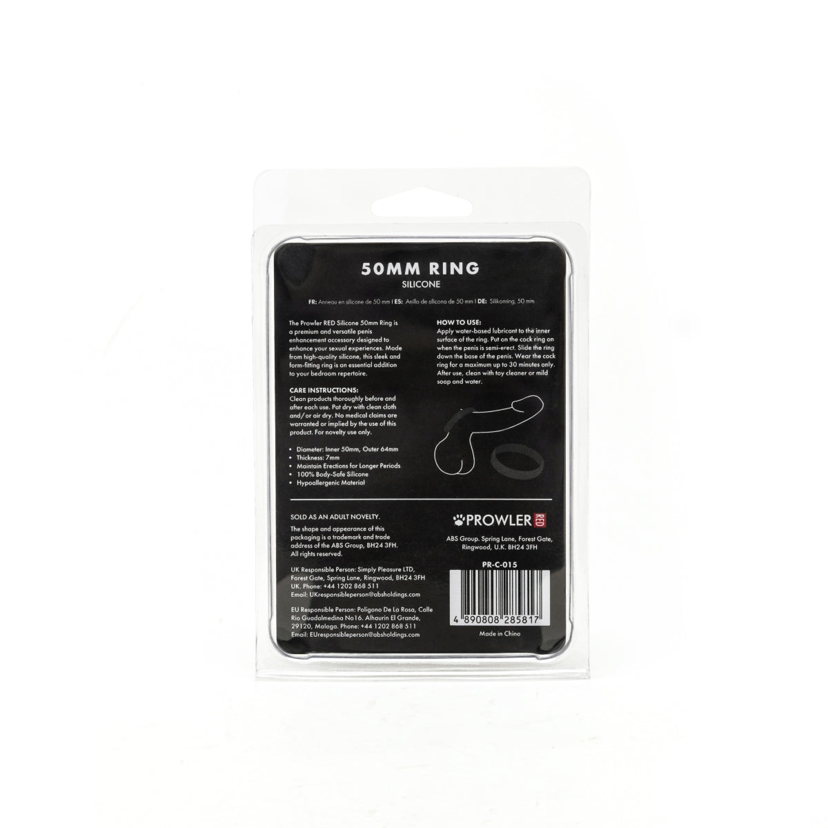 Prowler RED Silicone Cock Ring 50mm