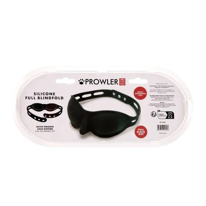Prowler RED Silicone Full Blindfold rear packing with details