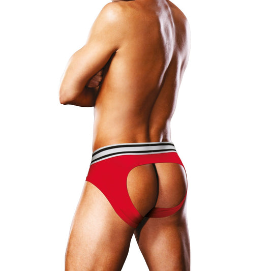 Prowler Open Back Brief Red White