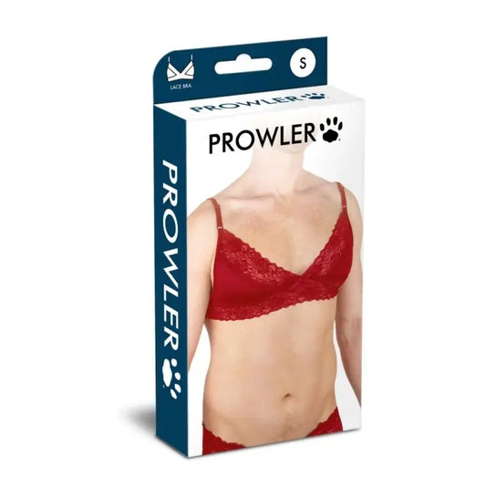 Prowler Male Bra Red lingerie packaging with a red bra on a white background