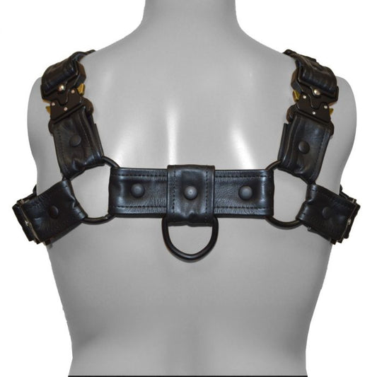 Prowler RED Leather Bull Harness with Black Fittings