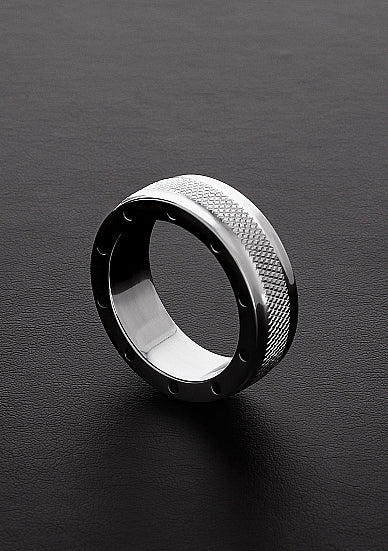 Shots Cool and Knurl Steel Cock Ring 15x45mm (8125755064559)