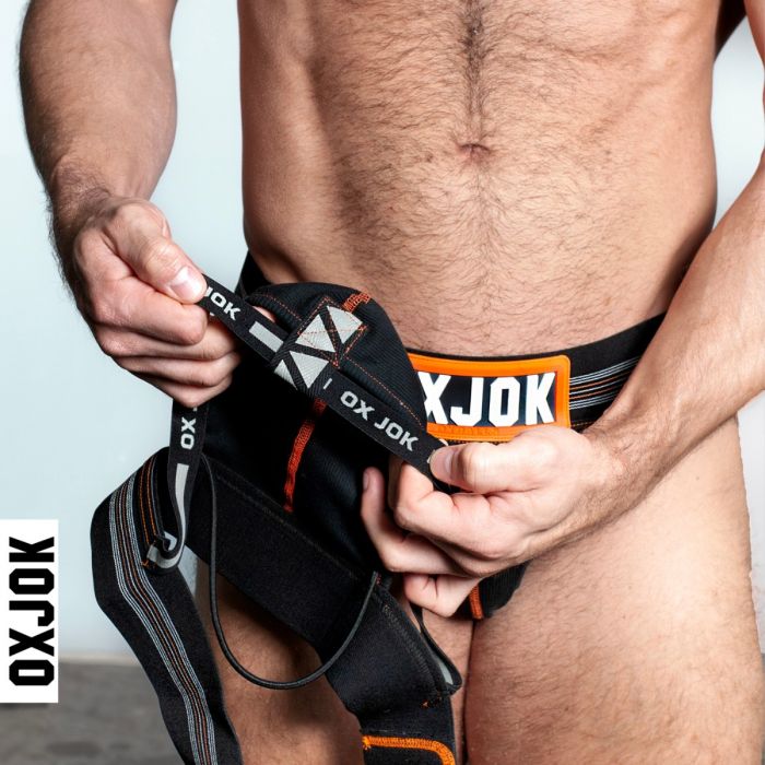 Oxballs Slingjock Upthrust Slider-Strap Jock Strap Black Iron