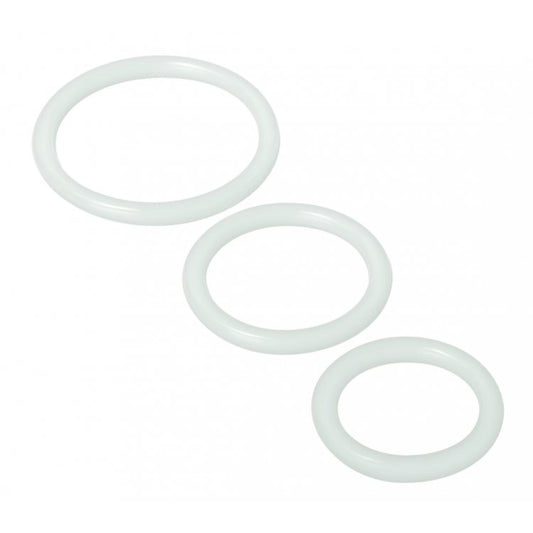 Trinity for Men 3 Piece Silicone Cock Ring Set Clear